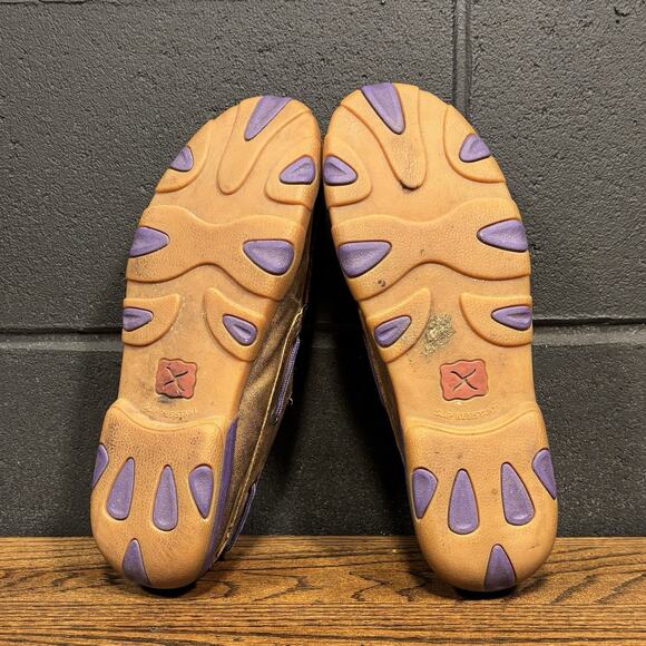 Twisted X Customized War Bonnet Brown Leather Driving Moccasins Women’s 8.5 - Picture 8 of 8